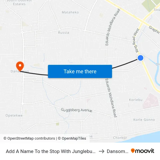 Add A Name To the Stop With Junglebus App to Dansoman map