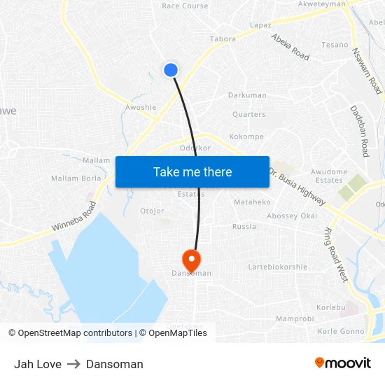 Jah Love to Dansoman map