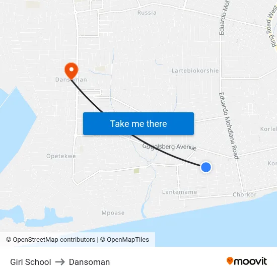 Girl School to Dansoman map