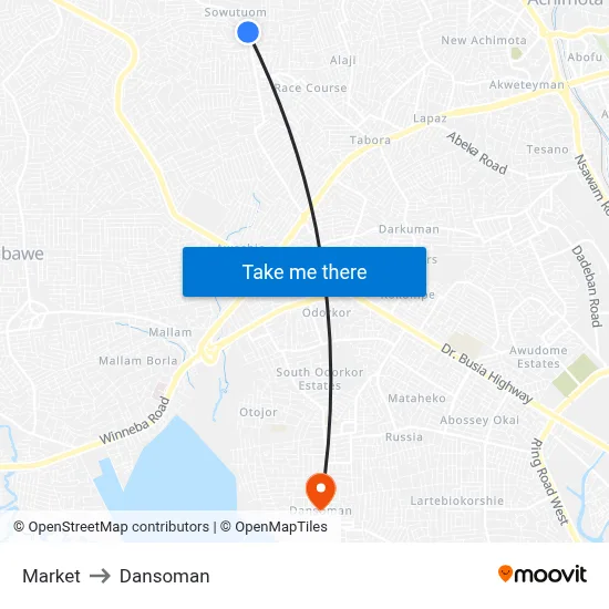 Market to Dansoman map