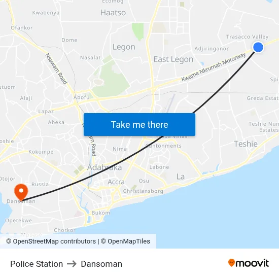 Police Station to Dansoman map