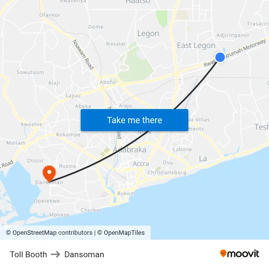 Toll Booth to Dansoman map