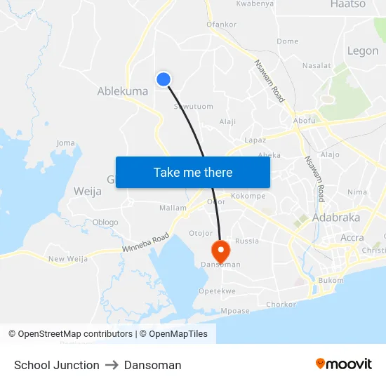 School Junction to Dansoman map