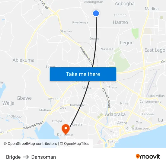 Brigde to Dansoman map