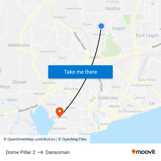 Dome Pillar 2 to Dansoman map