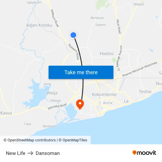 New Life to Dansoman map