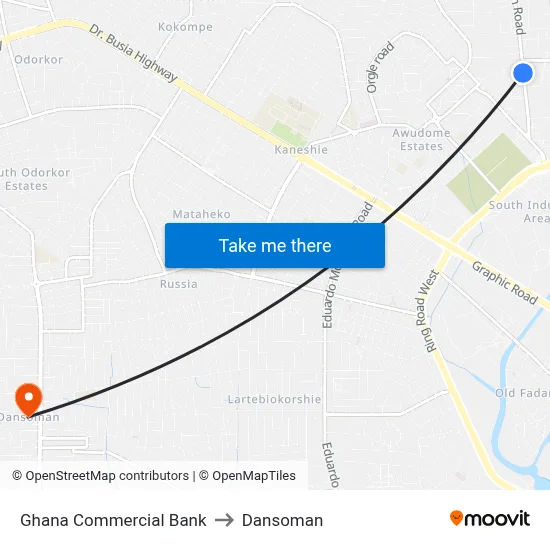 Ghana Commercial Bank to Dansoman map