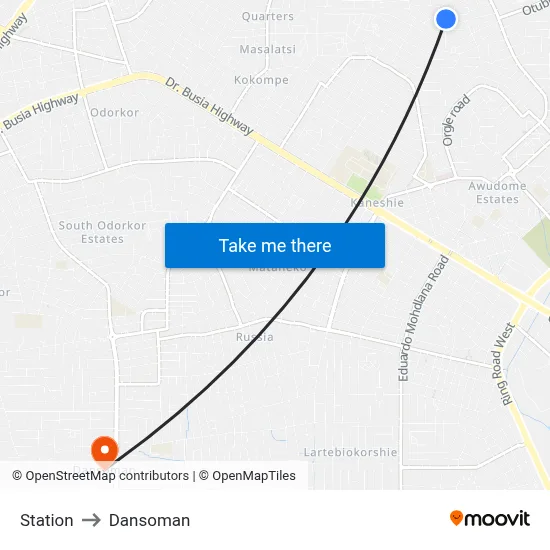 Station to Dansoman map