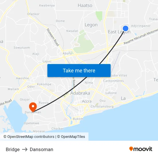 Bridge to Dansoman map