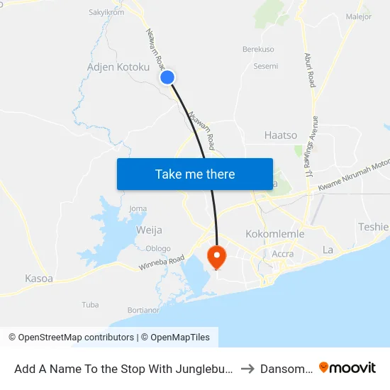 Add A Name To the Stop With Junglebus App to Dansoman map