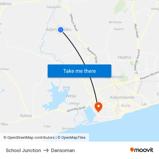 School Junction to Dansoman map