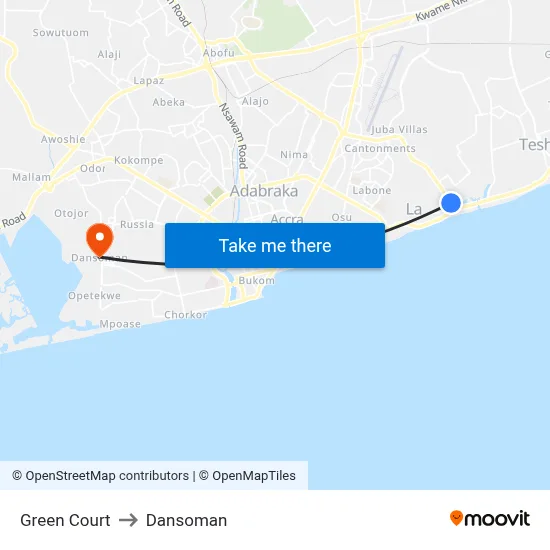 Green Court to Dansoman map