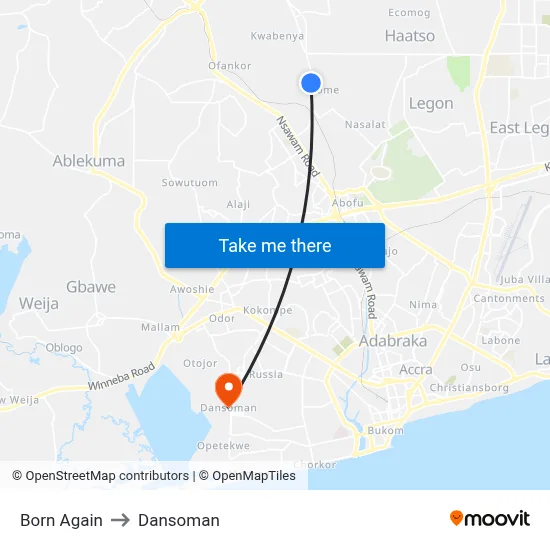 Born Again to Dansoman map