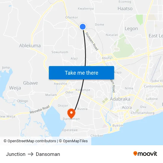 Junction to Dansoman map