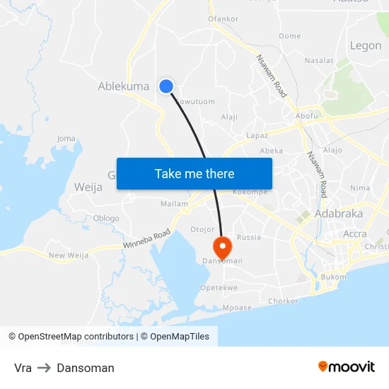 Vra to Dansoman map