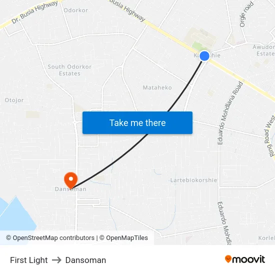 First Light to Dansoman map