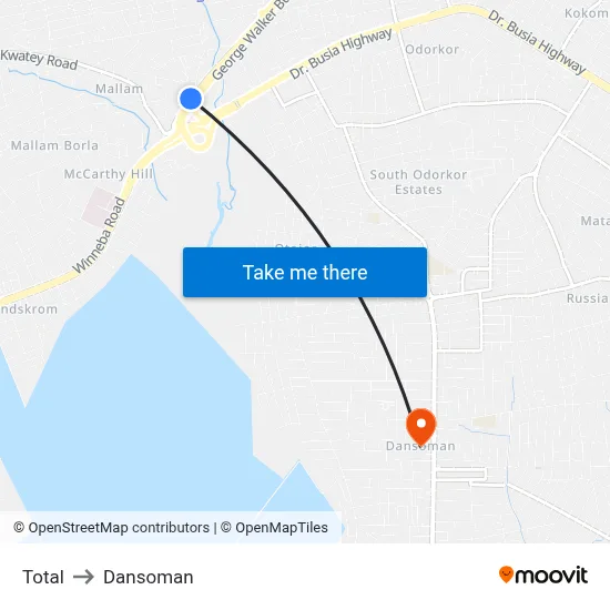 Total to Dansoman map