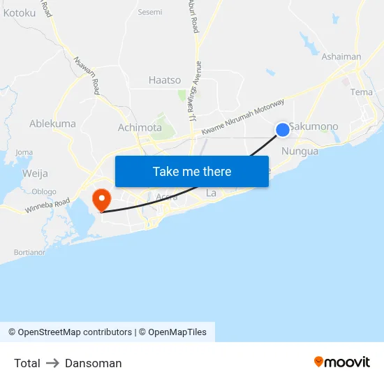 Total to Dansoman map