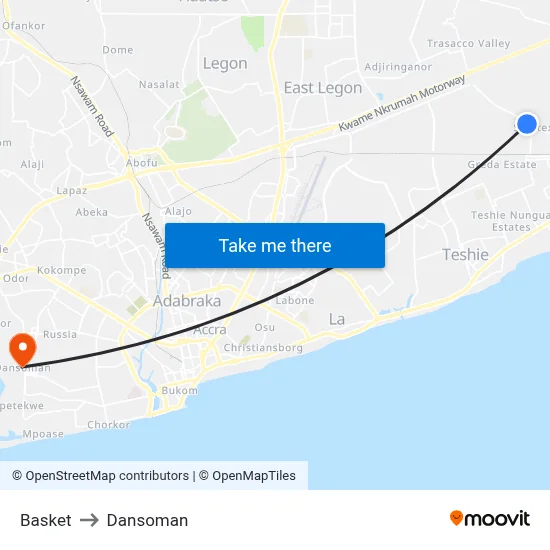 Basket to Dansoman map