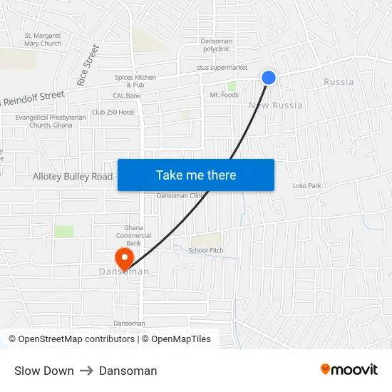 Slow Down to Dansoman map