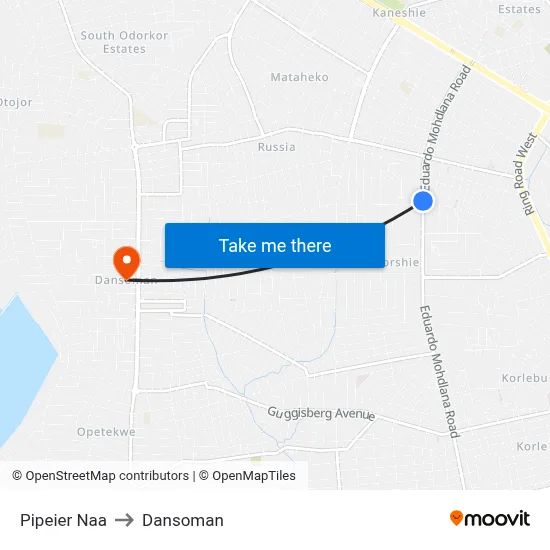 Pipeier Naa to Dansoman map