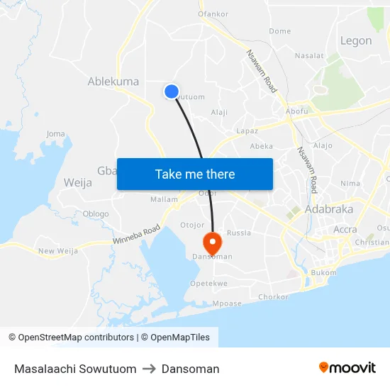 Masalaachi Sowutuom to Dansoman map