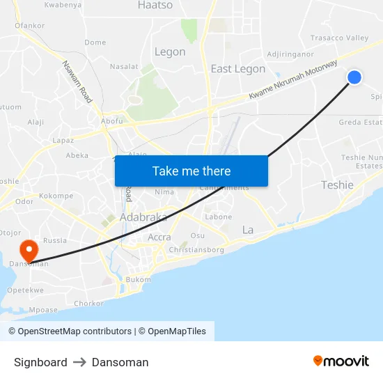 Signboard to Dansoman map