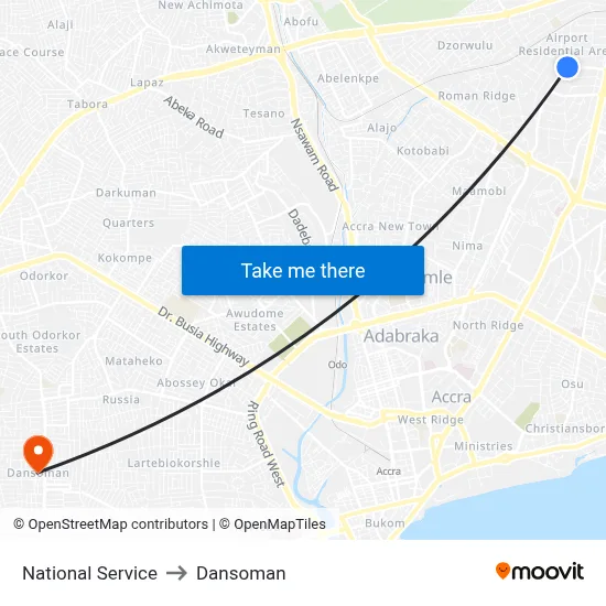 National Service to Dansoman map