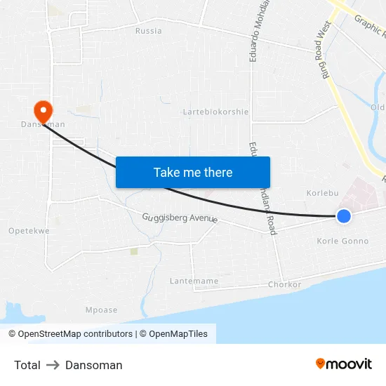 Total to Dansoman map