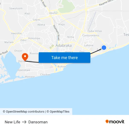 New Life to Dansoman map