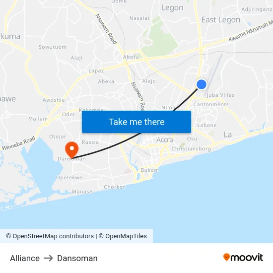 Alliance to Dansoman map