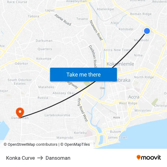 Konka Curve to Dansoman map