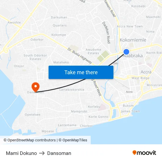Mami Dokuno to Dansoman map