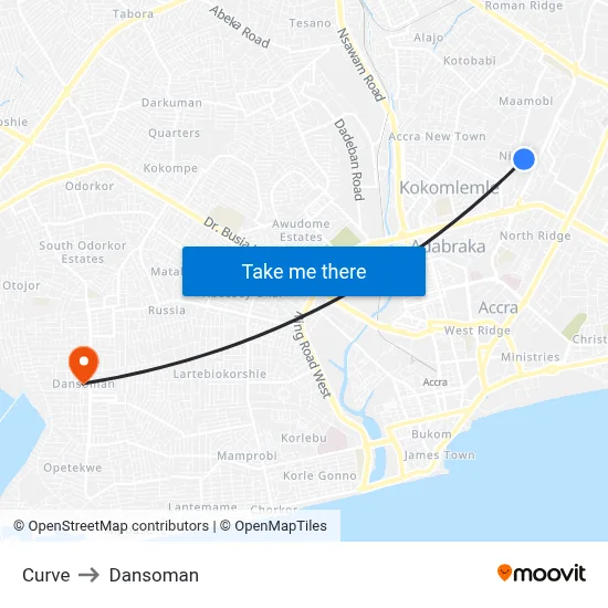Curve to Dansoman map