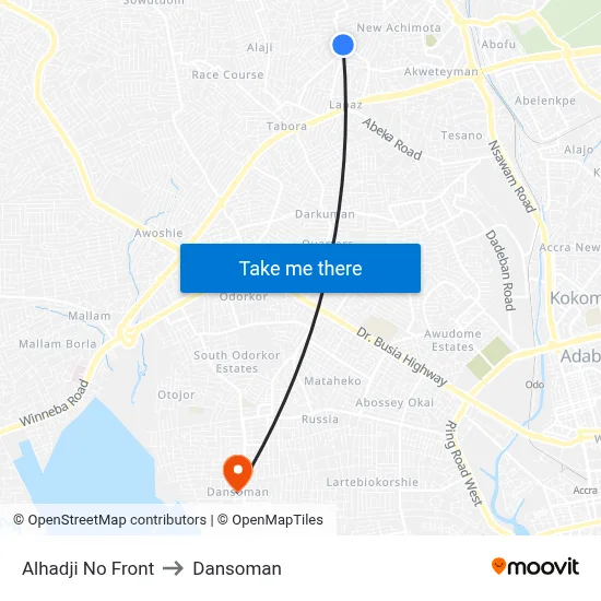 Alhadji No Front to Dansoman map