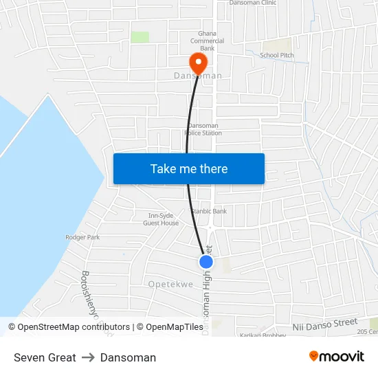 Seven Great to Dansoman map