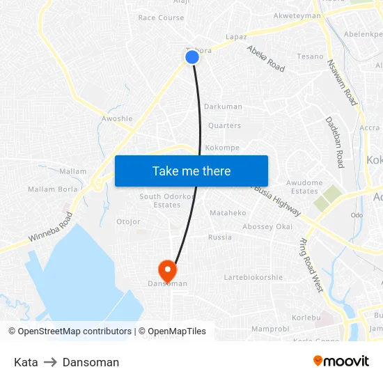 Kata to Dansoman map