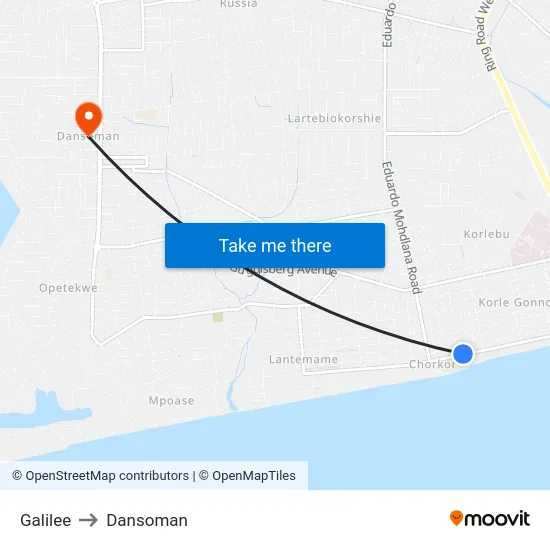 Galilee to Dansoman map