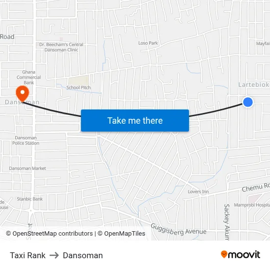 Taxi Rank to Dansoman map