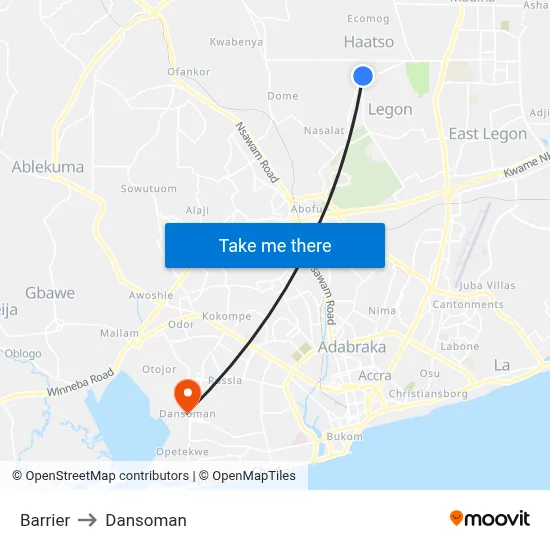 Barrier to Dansoman map