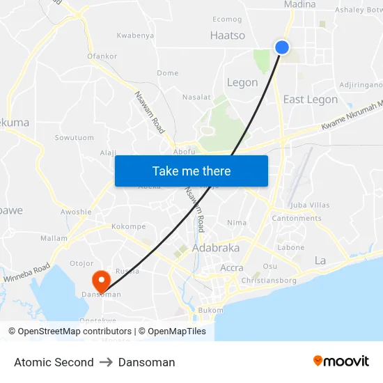 Atomic Second to Dansoman map