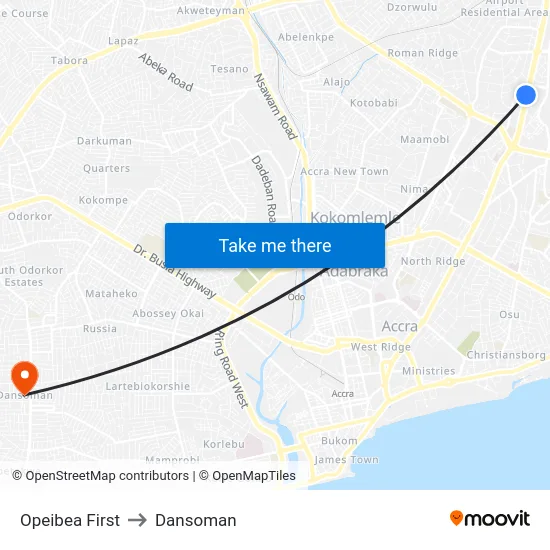 Opeibea First to Dansoman map