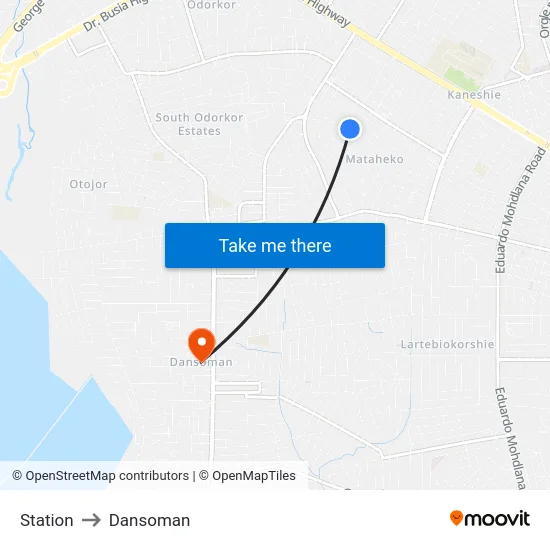 Station to Dansoman map