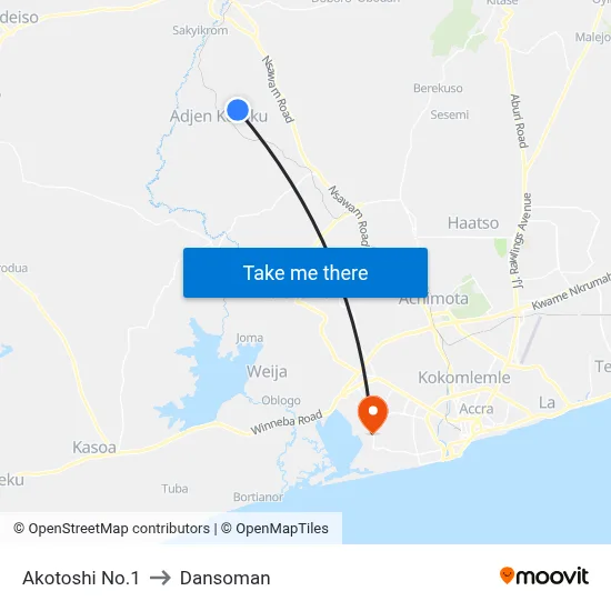 Akotoshi No.1 to Dansoman map
