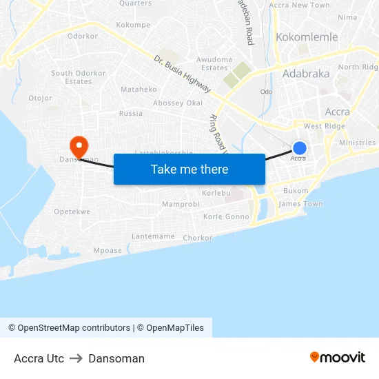 Accra Utc to Dansoman map