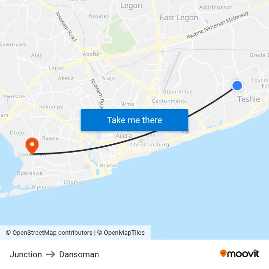 Junction to Dansoman map
