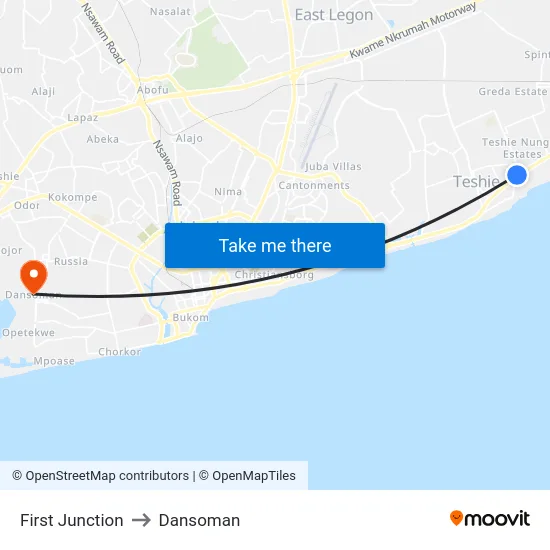 First Junction to Dansoman map