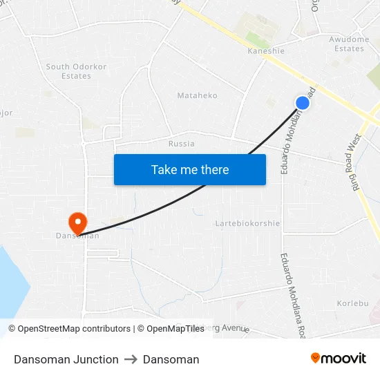Dansoman Junction to Dansoman map