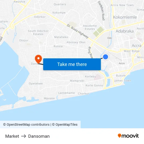 Market to Dansoman map