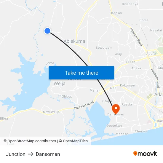 Junction to Dansoman map